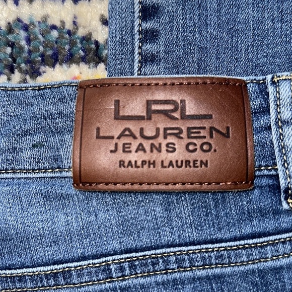 Lauren Ralph Lauren Premier Straight High Waisted Ocean Blue Wash Jeans sz 10 - Picture 3 of 6
